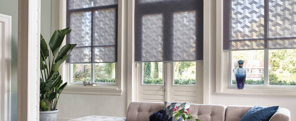 Grey Patterned Roller Blinds