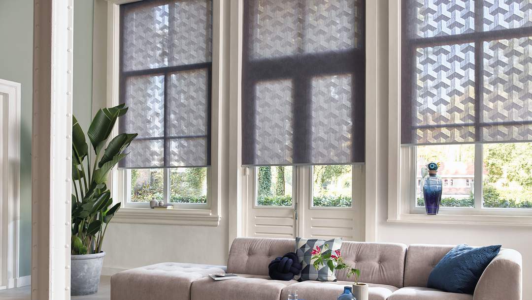Grey Patterned Roller Blinds