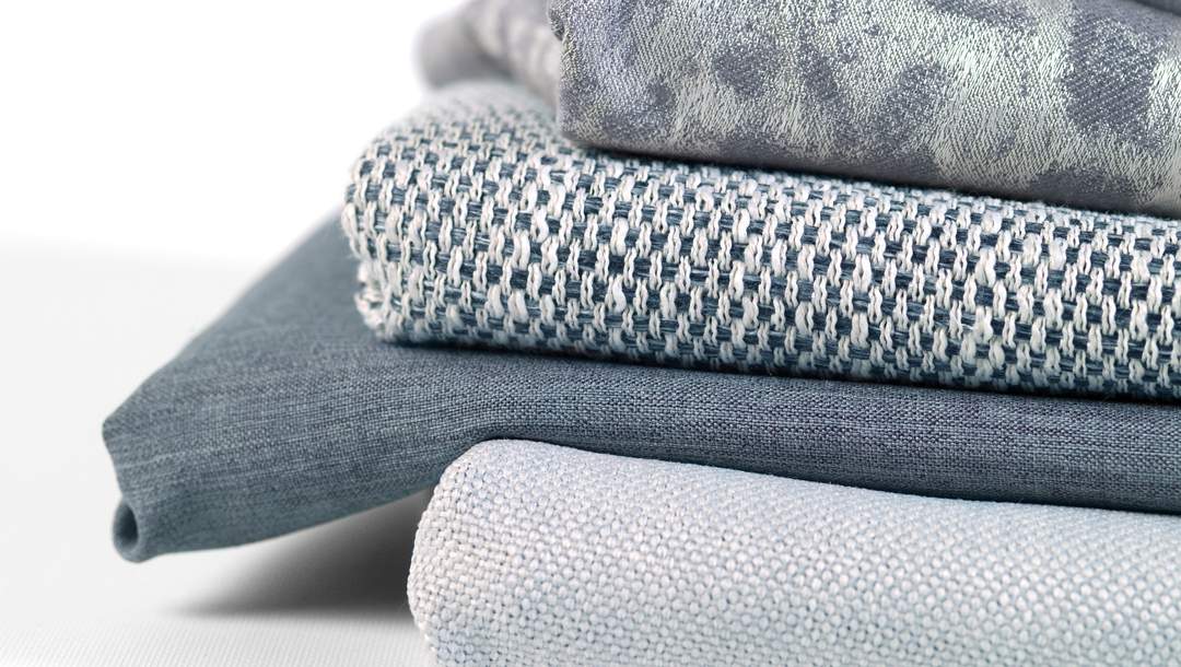 blue & grey textured fabrics