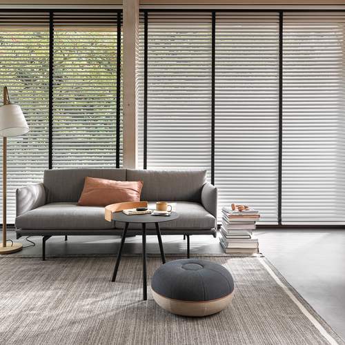 black venetian blinds